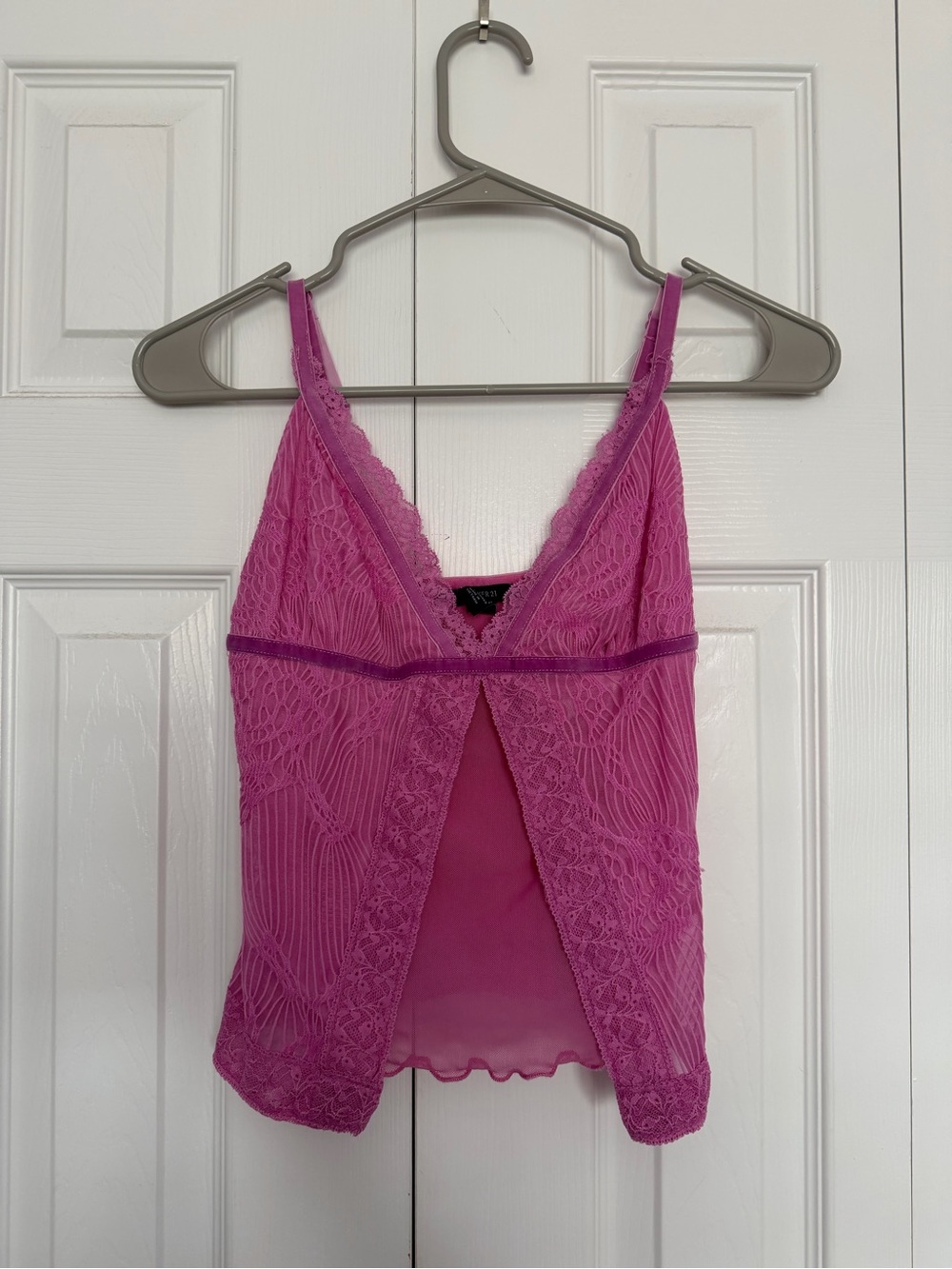 Forever 21 Hot Pink Lace Trim Camisole